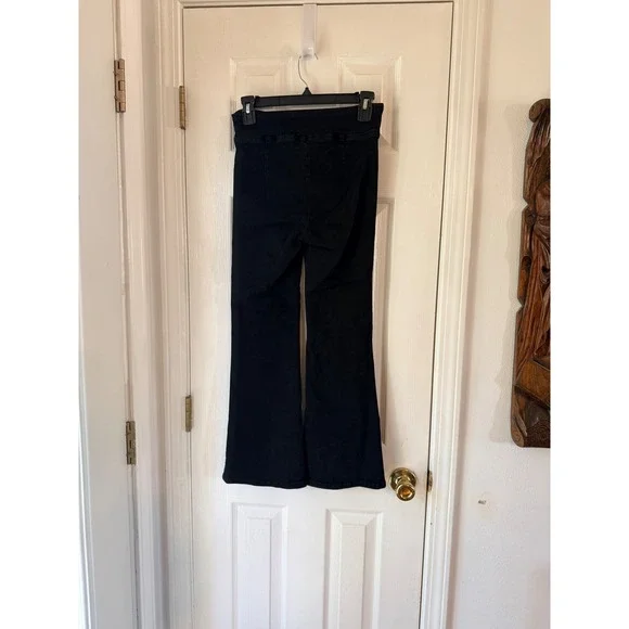 FRAME The Jetset High Rise Crop Bootcut Jeans Sheen Noir Size 0 - Picture 4 of 4